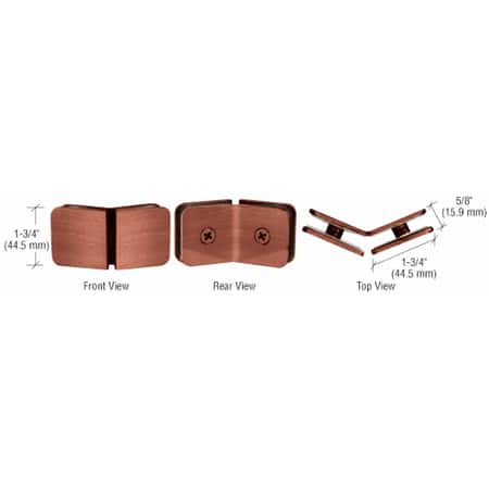 - CRL Antique Brushed Copper 135 Degree Traditional Style Glass Clamp
