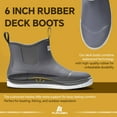 thumbnail image 3 of Furuian Men's Deck Boots Fishing Boots Waterproof Rain Boots Ankle Booties Slip On Neoprene Rubber Footwear Chelsea Boots Men botas para hombre for Gardening Fishing Boating Camping Sailing, 3 of 6