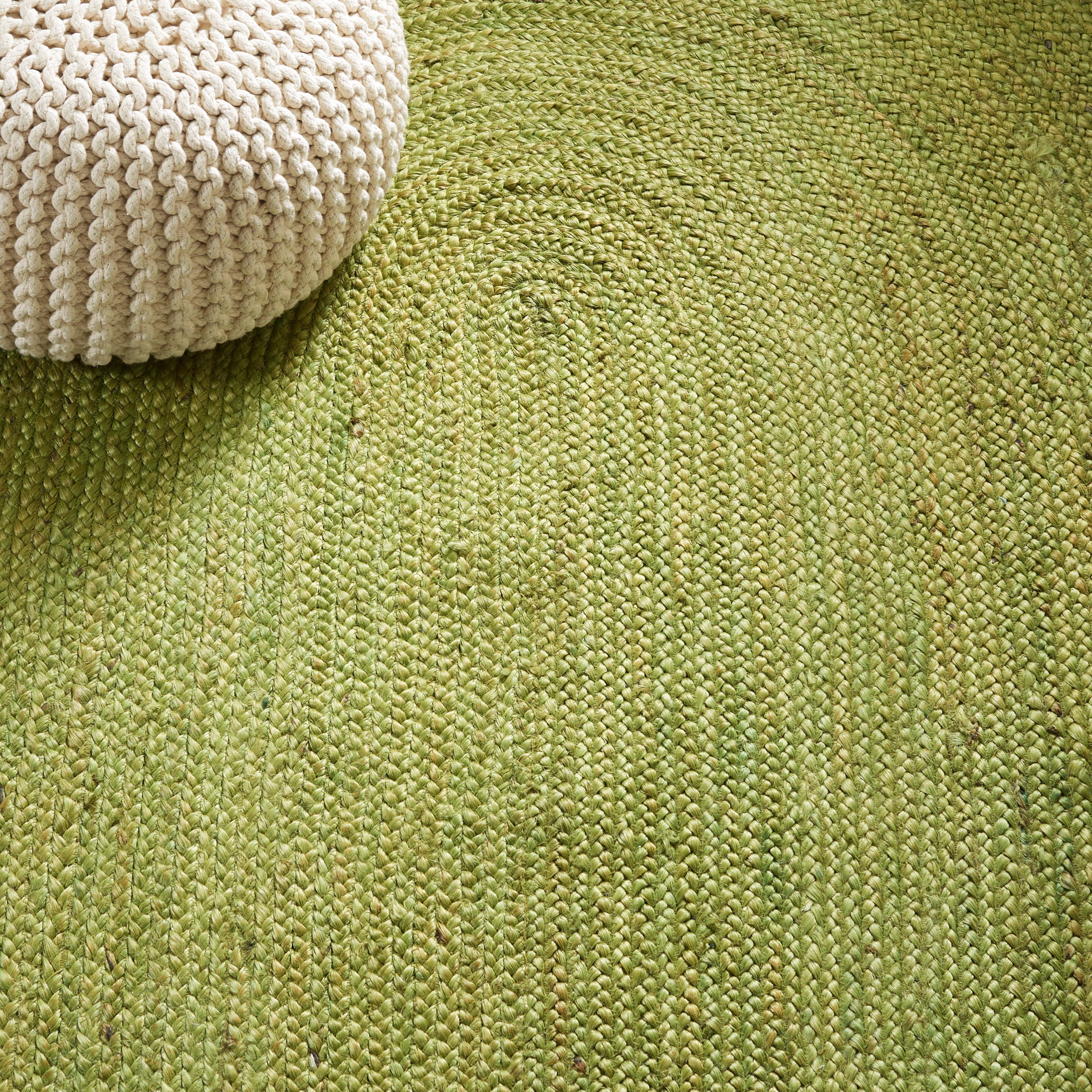 SAFAVIEH Natural Fiber Cebrail Geometric Area Rug, Green/Natural, 5' x 8' Oval