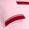 thumbnail image 4 of DNG Creations 4 Piece Two Tone Sheet Set - 24 Inch Deep Pocket ( Solid Light Pink/Red - King ), 4 of 4