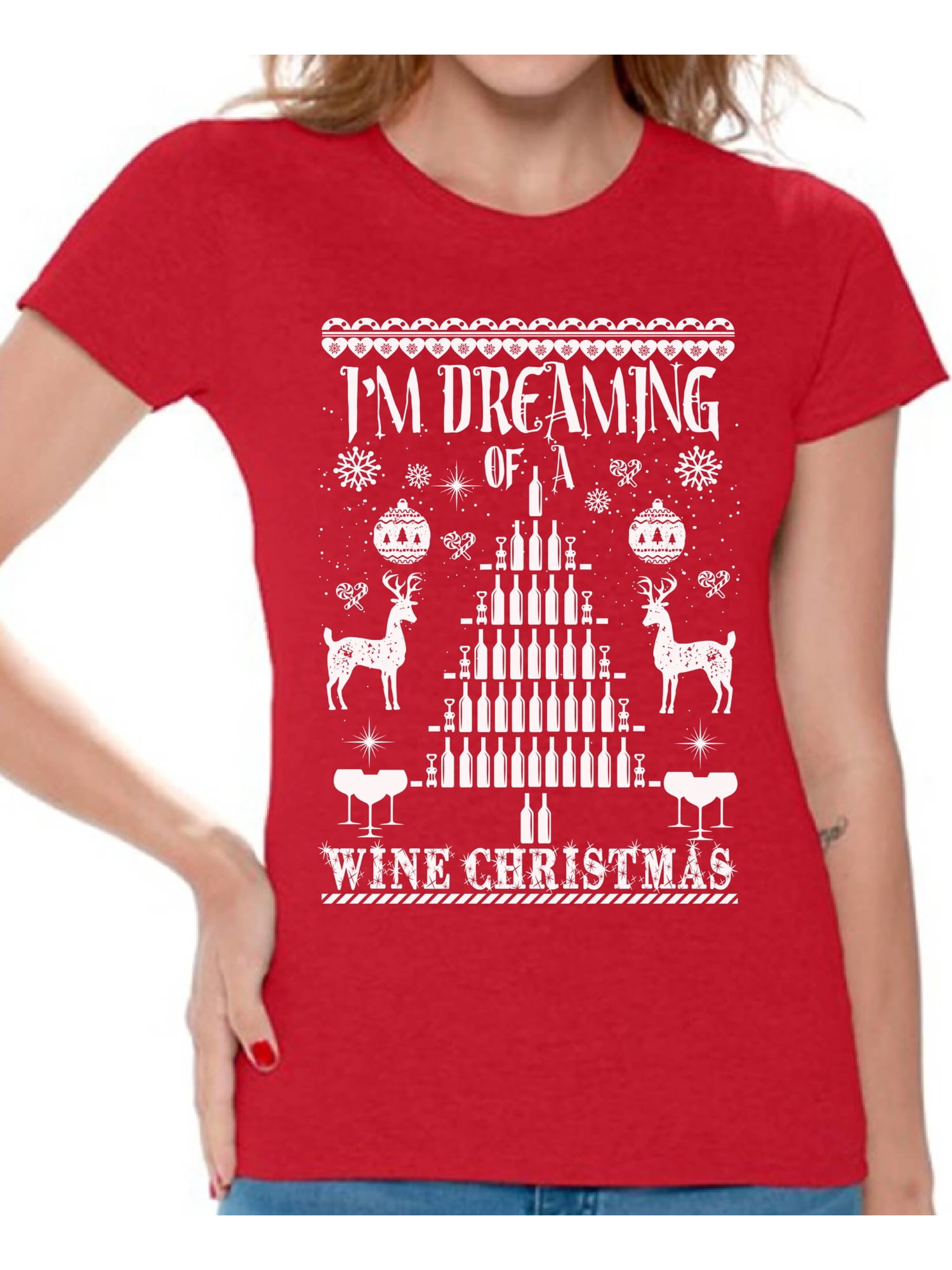 Dreaming Of A Wine Christmas Women's T-Shirt