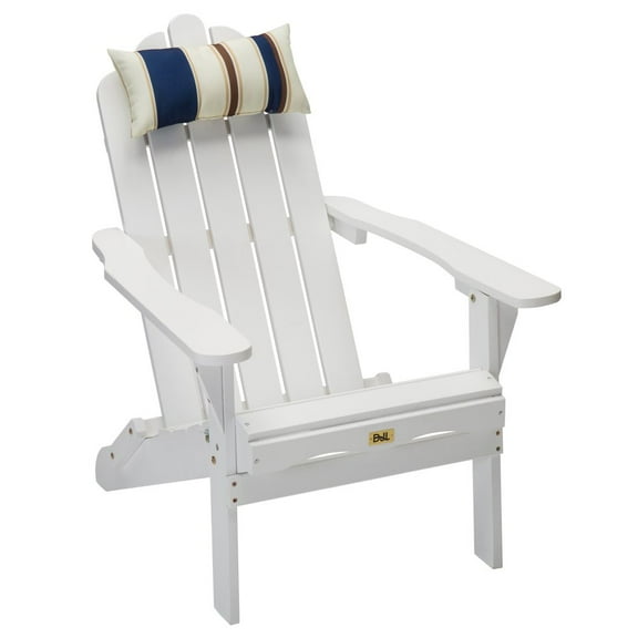 DJL Wooden Folding Adirondack Chair, White