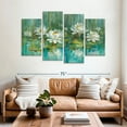 thumbnail image 2 of Elephant Stock Water Lily Pond Iv Wall Art - Horizontal Multi Panel Canvas - Living Room Wall Decor - Floral And Botanical Multi Panel - Gray And White Decor By Danhui Nai - 68" x 42", 2 of 7