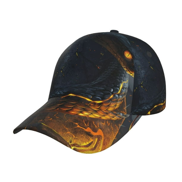 Fotbe Glowing Snake Dark Forest Gorro Clásico de Béisbol, Gorra Ajustable con Broche Snapback, Gorro de Exterior de Algodón Suave