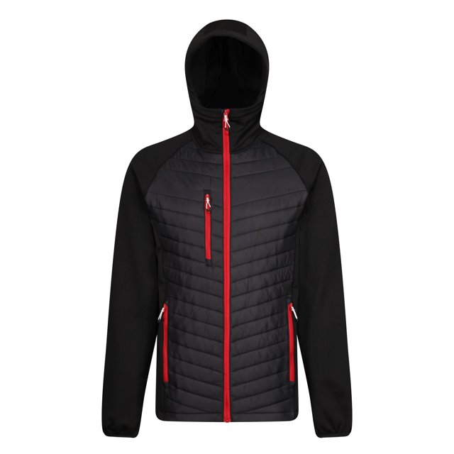 Regatta - Chaqueta Híbrida Navigate Acolchada para Hombre (Negro, Rojo Clásico)