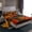 Brown Red 01, variant on Feelyou Lake House Teens Bed Sheets, Blue Stripes Abstract King Sheets, Vintage Japanese Style Sheet Set, Super Cozy Room Decor, 4pcs