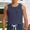 thumbnail image 2 of CUSTG Big & Tall Men Tshirts Tank Tops Sleeveless Crew Neck Undershirts Basic Tank T Shirts With Pockets Casual Athletic Tees O-Neck Birthday Solid Color Summer T-Shirts, 2 of 4