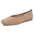 thumbnail image 4 of Hurxie Flats for Women Ballets Shoes: Comfortable Knitted Dressy Work Flats - Ladies Wedding Flat Casual Shoes Khaki, 4 of 7