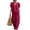 Hot Pink, variant on Two Piece Linen Sets for Women Puff Short Sleeve V Neck Tunic Top Matching Wide Leg Pants Casual Loose Outfits With Side Pockets Sky Blue M