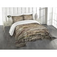 thumbnail image 3 of Ambesonne Marble Print Quilted Bedspread Set 3 Pcs, Urban Brick Slate Wall, Queen Size, Multicolor, 3 of 5