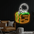 thumbnail image 2 of Craftnamesign Astronaut With Sandwich Neon Sign for Breakfast Sandwich Shop Wall Decor, 2 of 5
