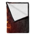 thumbnail image 2 of Guitar Soft Flannel Fleece Throw Blanket, Electric Guitar in Flames Burning Hardrock Musical Creativity Concept, Cozy Plush for Indoor and Outdoor Use, 70" x 90", Orange Maroon Black, by Ambesonne, 2 of 5