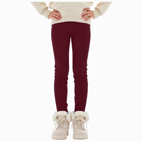 Gibobby Kids Baby Girls Leggings Footless Soft Skinny Thin Leggings Toddler Girls Solid Stretch Trousers(13-14 Years,Brick Red)