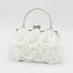 thumbnail image 3 of Bolso de noche de satén con flores para mujer, bolsos de boda, regalo para mamá, bolsos de moda para novia en fiesta de noche, blanco oso de fresa  Juguete, 3 of 5