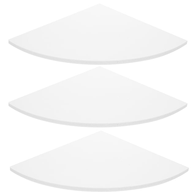 3 Pcs Étagères d'Angle Murales en Forme d'Éventail Triangle Supports de Rangement d'Angle Muraux