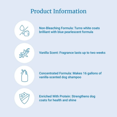 Pet-Ag Fresh ’n Clean Snowy Coat Whitening Shampoo for Dogs, Vanilla Fresh Scent - 18 FL OZ