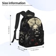thumbnail image 3 of Daiia Vintage Winged Rose Skull School Backpack for Men Women, Unisex Large Waterproof Bookbag Schoolbag Casual Daypack for High School/College/Teens/Travel/Work Black, 3 of 8