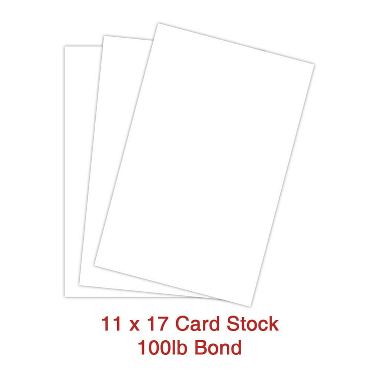 Basic WHITE Card Stock Paper - 11x17 - 100lb Cover (270gsm) - 100 PK