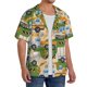 thumbnail image 2 of Balery Construction Machinery1 Camisa Casual de Manga Corta con Botones para Hombre, Texturizada, Estilo Cubano, para Playa, Verano-3X-Large, 2 of 5
