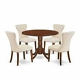 thumbnail image 2 of East West Furniture Dublin 5-piece Wood Dining Set in Mahogany/Light Beige, 2 of 6