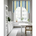 thumbnail image 4 of Blue Yellow Striped Swag Valance for Windows 56'' x 36'', Farmhouse Navy Blue Ombre Stripes Light Filtering Kitchen Curtains Valances for Bathroom/Living Room/Bedroom/Café, Rod Pocket Curtain Panel, 4 of 6