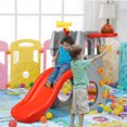 thumbnail image 3 of Gymax 2-Step Children Castle Slide Basketball Hoop and Telescope Toy Indoor & Outdoor, 3 of 10