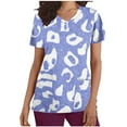 thumbnail image 2 of Rciityk Womens Medicals Scrub Tops Casual Floral Print Nursing Uniform T Shirts Summer V Neck Short Sleeve Scrub Work Tops with Pockets, 2 of 5