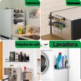 thumbnail image 4 of 2 Piezas Estante Organizador Magnético para Especias, Especiero para Cocina, 5 Ganchos Extraíble, Organizador de Cocina con Iman para Refrigerador, Lavadoras, Repisas para Cocina (Negro), 4 of 4