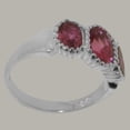 thumbnail image 3 of LBG British Made Classic 925 Sterling Silver Natural Pink Tourmaline Womens Anniversary Ring - 33 size options - Size 5.25, 3 of 7