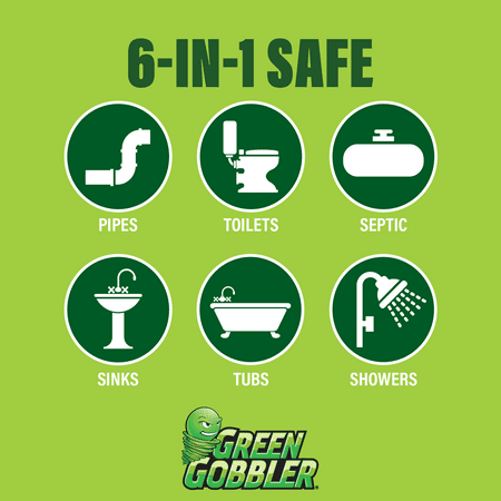 Green Gobbler Drain Clog Remover & Cleaner for Toilets, Sinks, Showers Septic-Safe, 31 oz