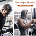 thumbnail image 5 of Camiseta sin mangas con capucha para entrenamiento de Hukapapa para hombre, camiseta sin mangas con corte de músculos para culturismo, sudadera con capucha para gimnasio, azul real y gris, 5 of 5