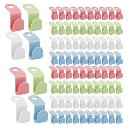 

200PCS Clothes Hanger Connector Hooks 4-Colors Extender Hooks