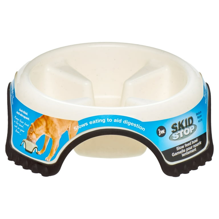 JW Pet Skid Stop Slow Feed Bowl, Assorted, M