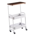 thumbnail image 4 of DOLITY Chariot de Rangement Mince à 3 Niveaux avec Roues, Petite Table Supérieure, Chariot Roulant Imperméable pour Blanc, 4 of 9