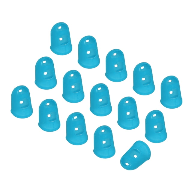 Guantes Protectores de Dedos de Silicona Azul Claro Uxcell Transpirables Reutilizables con Agujeros de Aire S 15 Pcs