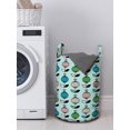 thumbnail image 3 of Floral Laundry Bag, Repetitive Rosebuds Cartoon Style Hand Drawn Like Abstract Illustration, Basket with Handles Drawstring Closure for Laundromats, 13" x 19", Rose and Pale Seafoam, by Ambesonne, 3 of 4