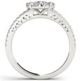 thumbnail image 3 of 1 Carat T.W. Diamond Split Shank Single Halo 10kt White Gold Engagement Ring, 3 of 4