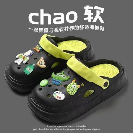 

Hole Shoes Men‘s Summer Outer Wear Shoes with Feeling of Stomping Dung Baotou Half Slippers Men‘s Youth Sports Sandals with Thick Sole Non-slip and Wear-resistant