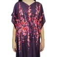 thumbnail image 5 of Bimba Women's Short Kaftan Beach Dress Satin Floral Bridesmaid Wine Caftan - 4, 5 of 8