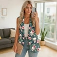 thumbnail image 2 of Psesaysky Womens Casual Suit Vest Retro Skull Flower Print Loose Fit One Button Waistcoat Sleeveless Blazer Jackets Dressy Blazers Vest Tops, Size L, 2 of 6