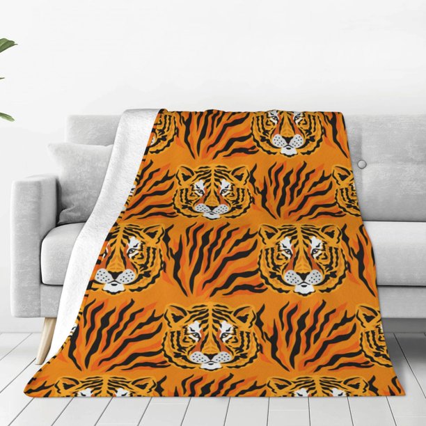 Balery Tiger Manta de Felpa Suave y Acogedora – Cobija de Franela Aterciopelada para Cama, Lavable y Cálida para Sofá, Mascotas, Transpirable-80"x60"