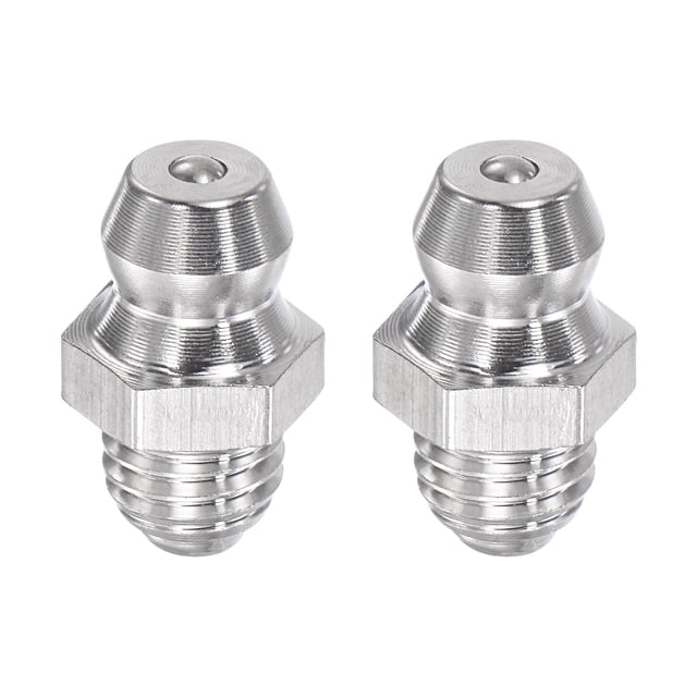 Unique Bargains Stainless Steel Straight Hydraulic Grease Fitting 1/4-20 Inch Thread 2 Pack
