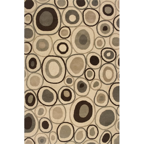 Sphinx Modena Area Rug 89107 Beige Geometric Circles 10' x 13' Rectangle