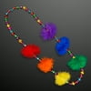 FlashingBlinkyLights Rainbow Feather Mardi Gras Throw Beads