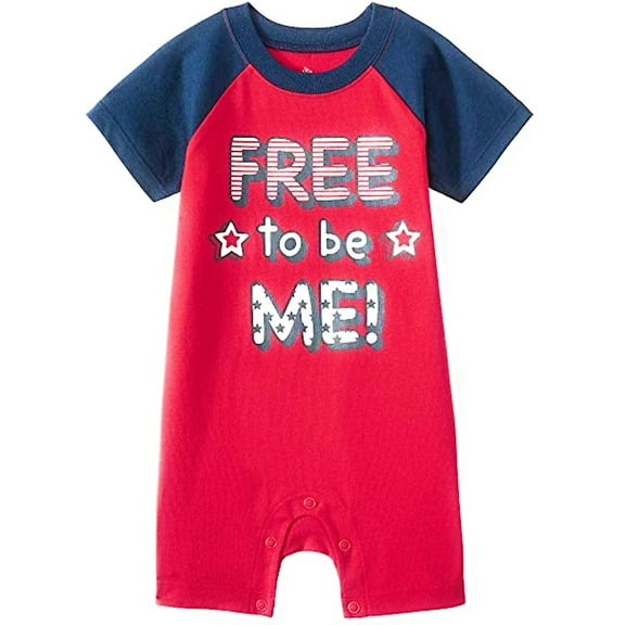 Baby Boys Patriotic Free To Be Me Bodysuit Romper (0-3 Months)