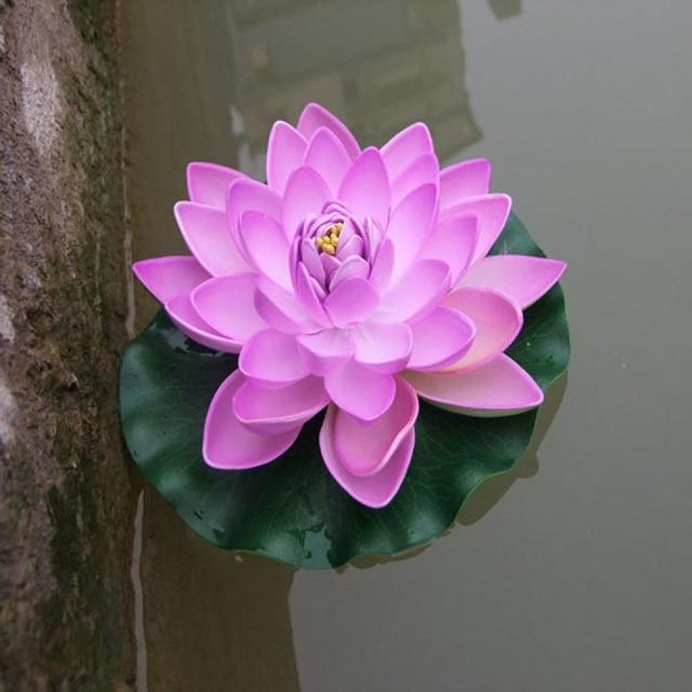 2 PC Floating Artificial Lotus Flowers Decor Floating Pond Decor Water