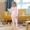 thumbnail image 5 of RMDQTR Cotton Pajama Set - 95% Cotton Soft Breathable Elastic Waist Round Neck Sleepwear for 18M-8Y Pastel Colors, 5 of 7