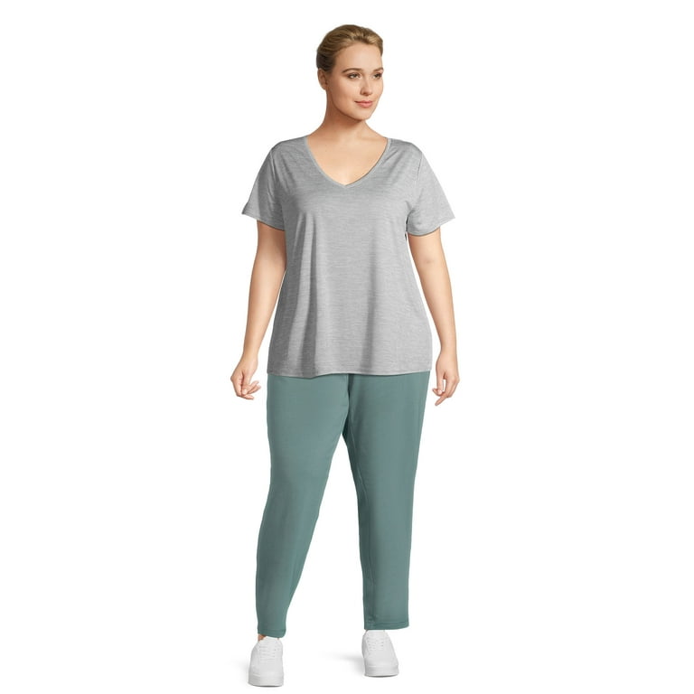 Athletic Works Women's Plus Size Pull-On Knit Pants, 30” Inseam