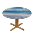 thumbnail image 3 of JEUXUS Beach Pattern Round Fitted Tablecloth,Elastic Edge,Waterproof Wipeable Round Table Cover for Indoor Outdoor Patio Use,Multicolor,for Round Tables, 3 of 7