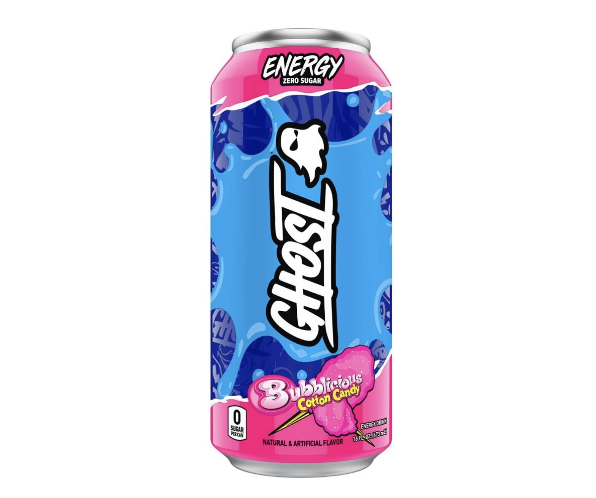 Ghost SugarFree Energy Drink, Bubbalicious Cotton Candy, 16 fl. oz